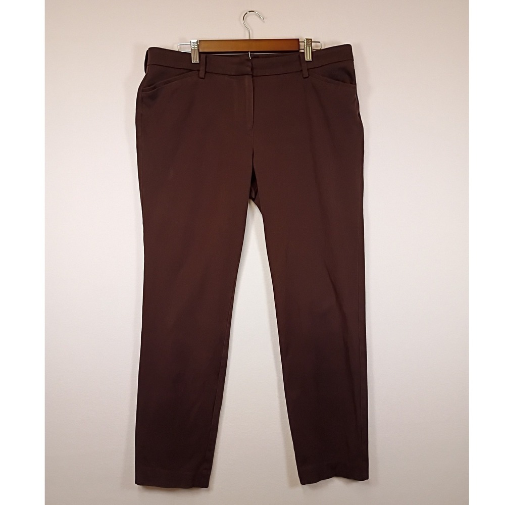 Business Casual 41 Hawthorn Womens Size 14 Brown Straight Leg Stretch Trousers